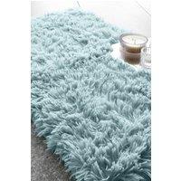 Catherine Lansfield 'Cuddly' Deep Pile Faux Fur Bath Mat in Duck Egg Blue