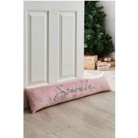 Catherine Lansfield 'Christmas Sparkle' Door Draught Excluder in Pink
