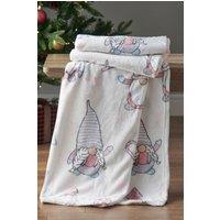 Catherine Lansfield Christmas Festive Gnomes Cosy Fleece 130x170cm Blanket Throw in Pink | Size: 130 cm x 170 cm