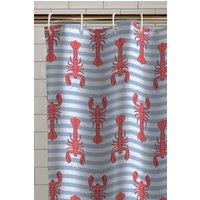 Catherine Lansfield 'Lobster' Shower Curtain Panel in Red | Size: 180 cm width x 180 cm drop
