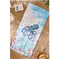 Catherine Lansfield 'Octopus' Cotton Beach Towel in Blue