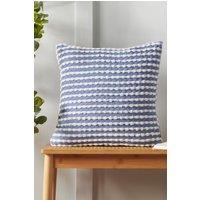 Catherine Lansfield 'Stab Stitch' Cushion in Blue | Size: 43 cm x 43 cm