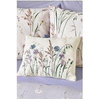 Catherine Lansfield 'Grasmere Floral' Embroidered Cushion in Lilac | Size: 30 cm x 40 cm