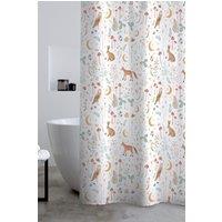 Catherine Lansfield 'Enchanted Twilight Animals' Shower Curtain in White | Size: 180 cm width x 180 cm drop