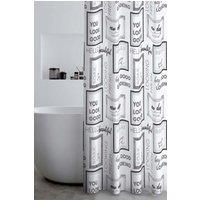 Catherine Lansfield 'Relax & Unwind' Shower Curtain in Grey | Size: 180 cm width x 180 cm drop