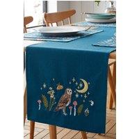 Catherine Lansfield 'Enchanted Twilight Animals' Cotton Dining Table Runner in Navy
