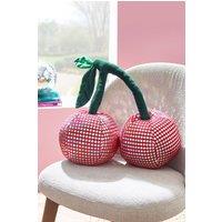 Catherine Lansfield 'Disco Cherries' 3D Shaped Cushion in Pink