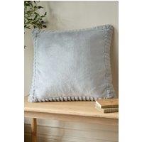 Catherine Lansfield 'Velvet & Faux Fur' 55x55cm Cushion in Silver | Size: 55 cm x 55 cm