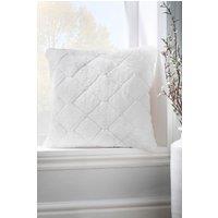 Catherine Lansfield 'Cosy Diamond' Cushion in White | Size: 43 cm x 43 cm