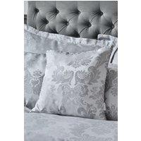 Catherine Lansfield 'Damask Jacquard' Cushion in Silver | Size: 43 cm x 43 cm