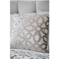 Catherine Lansfield 'Lattice Cut Velvet' Cushion in Natural | Size: 43 cm x 43 cm