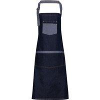 Premier Domain Contrast Denim Bib Apron in Indigo