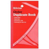 Silvine Duplicate 400 Page Feint Order Book in Red