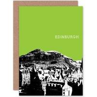 Wee Blue Coo Arthur's Seat Edinburgh Scottish Landmark Green Card