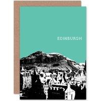 Artery8 Arthur's Seat Edinburgh Scottish Landmark Teal Scotland Card