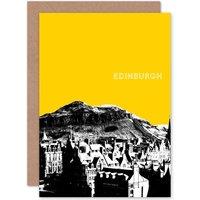 Artery8 Arthurs Seat Edinburgh Yellow Greetings Card