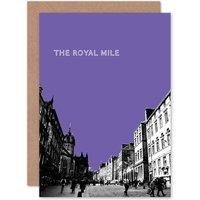 Artery8 Royal Mile Edinburgh Famous Street Purple Greetings Card