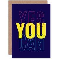 Wee Blue Coo Bold Affirmation Yes You Can Good Luck Card