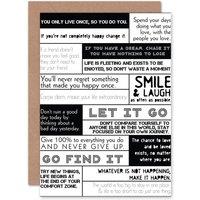 Artery8 Motivational Manifesto Advice Typography Grid Greetings Card in White