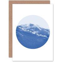 Artery8 Scotland Heart In The Highlands Greetings Card in Blue