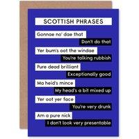 Artery8 Scotland Scottish Phraseology Greetings Card in Blue