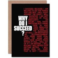 Artery8 Sports Motivational Succeed Red Greetings Card