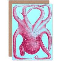 Artery8 Pink Octopus Greetings Card
