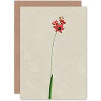 Artery8 Vintage Flower Painting Greetings Card in Grey