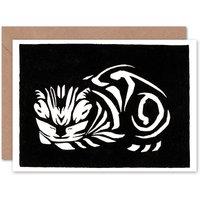 Artery8 Woodcut Julie De Graag Cat Art Blank Just to Say Card