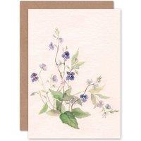 Artery8 Flower Veronica Watercolour Greetings Card in Beige