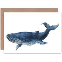 Artery8 Watercolour Blue Whale Sea Life Marine Mammal Animal Card