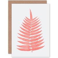 Artery8 Living Coral Fern Greetings Card in Orange