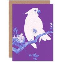 Artery8 Purple Cockatoo By Ohara Koson Greetings Card