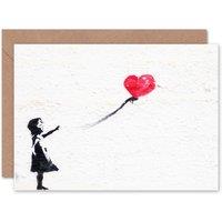 Artery8 Banksy Balloon Graffiti Greeting Card With Envelope Inside Premium Quality in White