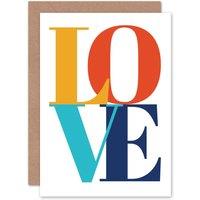 Wee Blue Coo Typography Love Letters Anniversary Valentines Card
