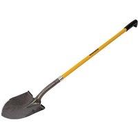Roughneck Sharp Edge Round Shovel, Long Handle in Yellow