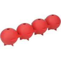 Colourworks Round Sphere Silicone Ice Cube Moulds, Red