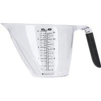 MasterClass Angled Measuring Jug 1L, Clear BPA Free Plastic Jug with Handle