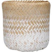 KitchenCraft Whit OmbreBamboo Planter, Robust Woven Indoor Plant Pot in Beige