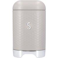 Lovello Sugar Container with Textured Finish & Snug-Fitting Lid in Grey Vintage in Cream