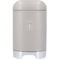 Lovello Tea Container Carbon Steel Cream Textured Honeycomb Snug Fitting Lid