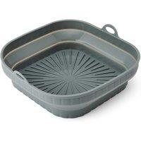 KitchenCraft Collapsible Silicone Air Fryer Liner, Square, 22x7.5cm, Sleeved in Grey | Size: 22x7.5 cm