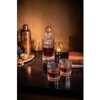 BarCraft 750ml Glass Whisky Decanter Set with 2 Tumblers 270ml in Clear
