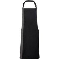 Premier Contrast Workwear Bib Apron Pack of 2 in Black