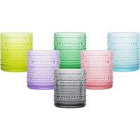 simpa 6PC Retro Beaded Colour Drinking Glass Set 350ml