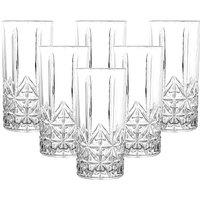 simpa Vintage Style Highball Glasses - 350ml - Set of 6 in Clear