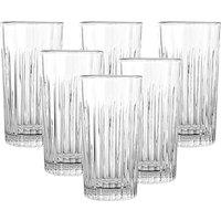 simpa Pleated Embossed Highball Glasses - 350ml - Set of 6 in Clear