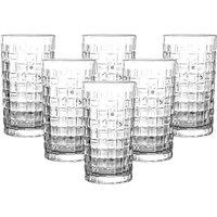 simpa Woven Pattern Highball Glasses - 285ml - Set of 6 in Clear