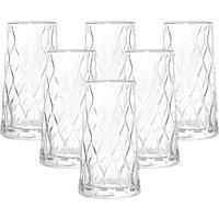 simpa Vintage Tall Highball Glasses - 410ml - Set of 6 in Clear