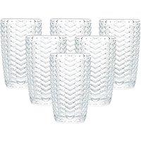 simpa Chevron Arrow Highball Glasses - 380ml - Set of 6 in Clear